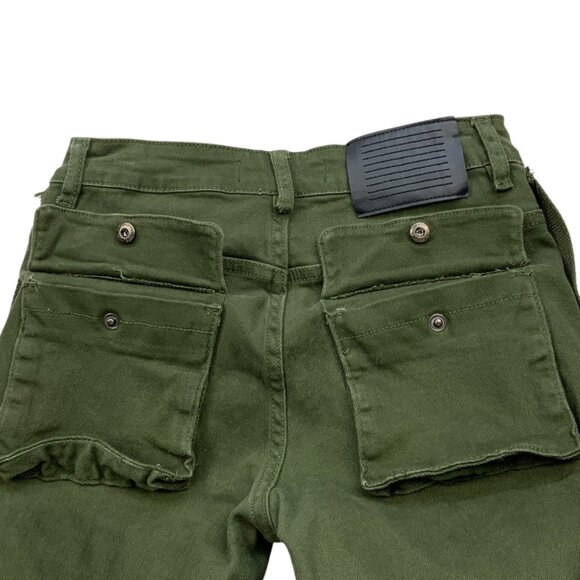 Serenede Holy Pothos Jeans 28 Green Olive Green Skinny Straps Mid Rise Punk - Picture 11 of 12